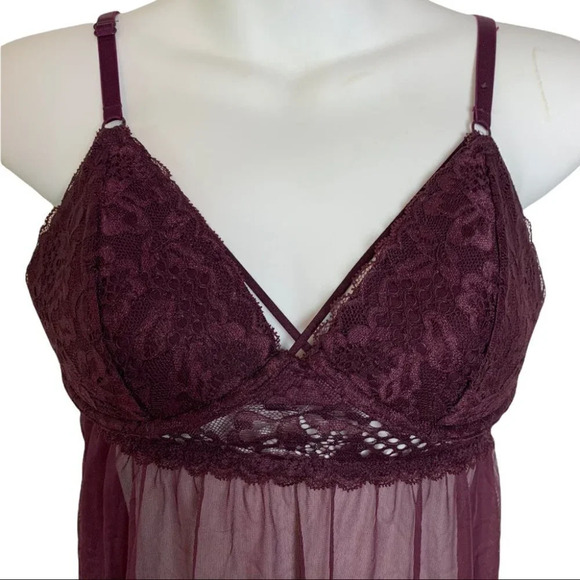 La  Senza Purple Lace Sheer Baby Doll Size Medium - Picture 3 of 12